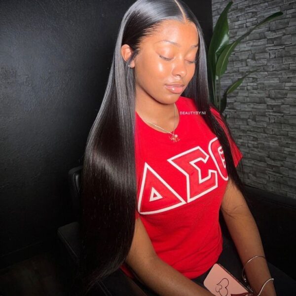 26Inch Straight Hair Transparent Lace Glueless Wigs Human Hair 180% Density Flash Sale