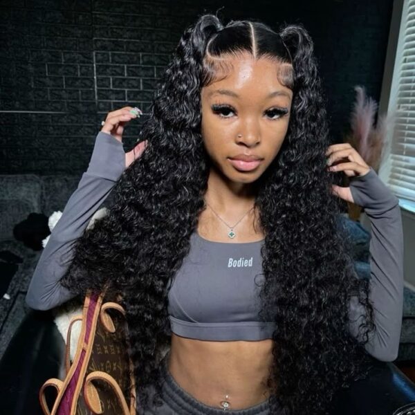 Curly 13x4 Lace Front Wig 100% Human Hair Wigs Curly Hair Pre Plucked Hairline Flash Sale